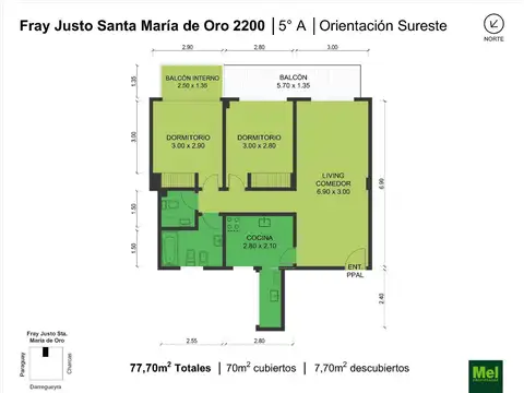 Departamento en Venta de 3 ambientes