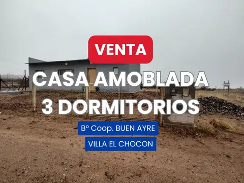 Venta casa 3 dorm. amoblada villa el chocon