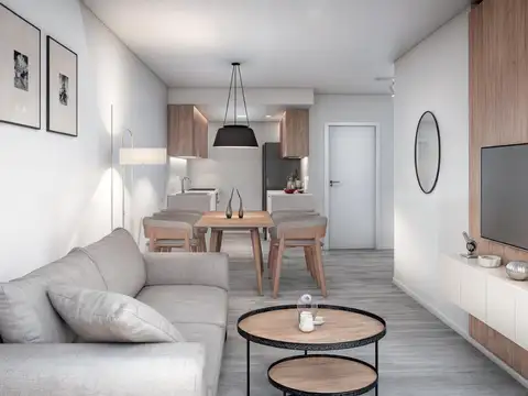 Departamento 2 ambientes con 2 baños