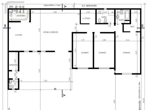 Casa 4 ambientes con 2 baños
