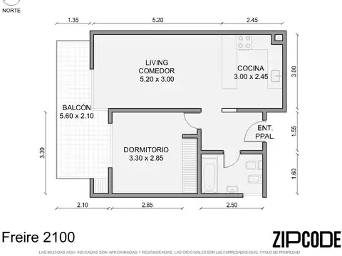 Departamento en Venta de 1 dormitorio