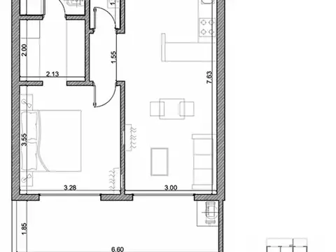 Departamento en Venta de 1 dormitorio