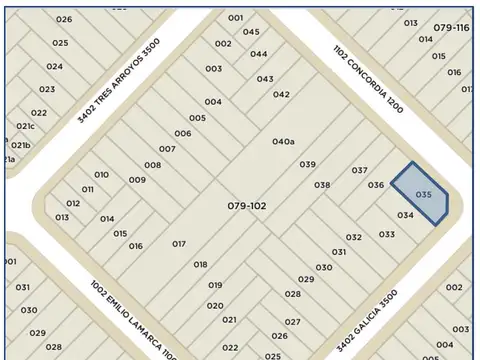 Terreno en Venta 20  mts Frente