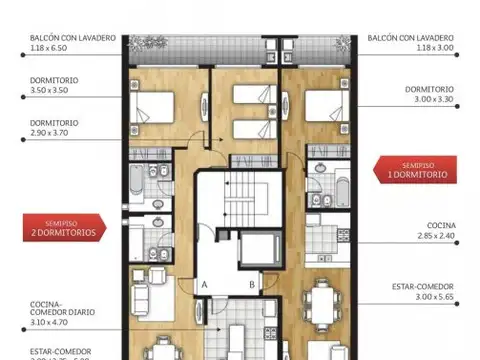Pasaje Cajaraville 180  - VENTA Departamento Semi Piso 1 Dormitorio
