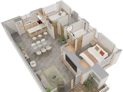 Departamento 3 ambientes con 2 baños