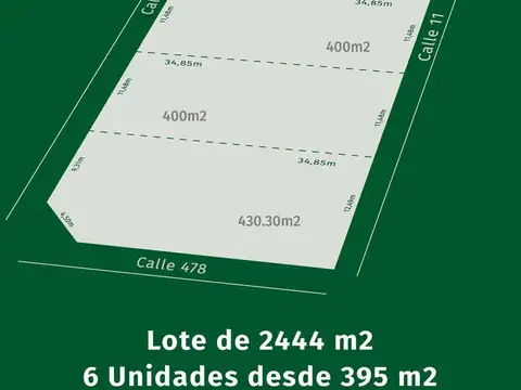 Terreno en Venta 12  mts Frente