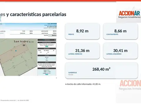 Terreno en Venta de 268,0 m2