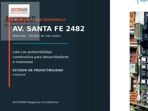 OPORTUNIDAD DE DESARROLLO | LOTE EN AV. SANTA FE – MARTÍNEZ