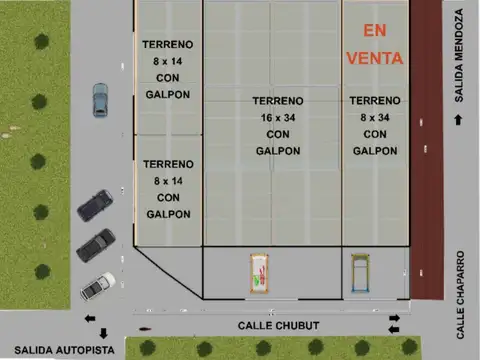Terreno en Venta 8  mts Frente