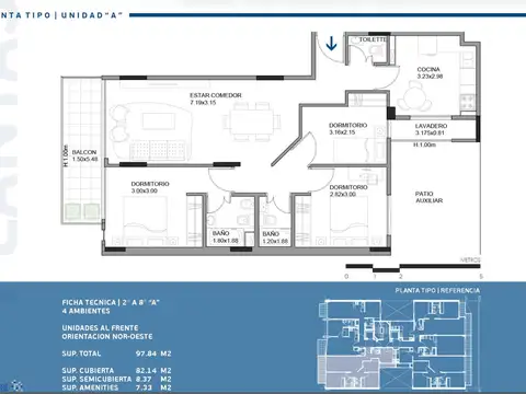 Departamento en Venta de 3 dormitorios