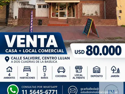 VENTA CASA CON LOCAL CENTRO LUJAN