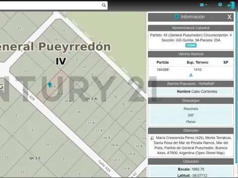 Terreno en Venta 70,50  mts Fondo