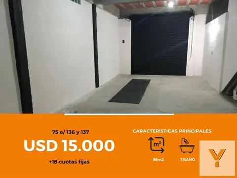 Depósito en venta - 129 mts2 - La Plata [FINANCIADO]
