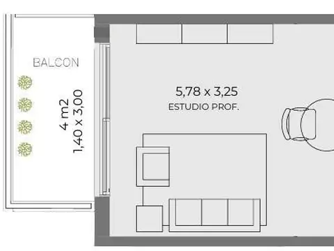 Departamento en Venta de 1 dormitorio