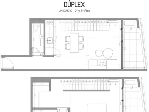 Departamento dúplex de 2 ambientes con 2 baños 2 balcones aterrazados ADELANTO   CUOTAS