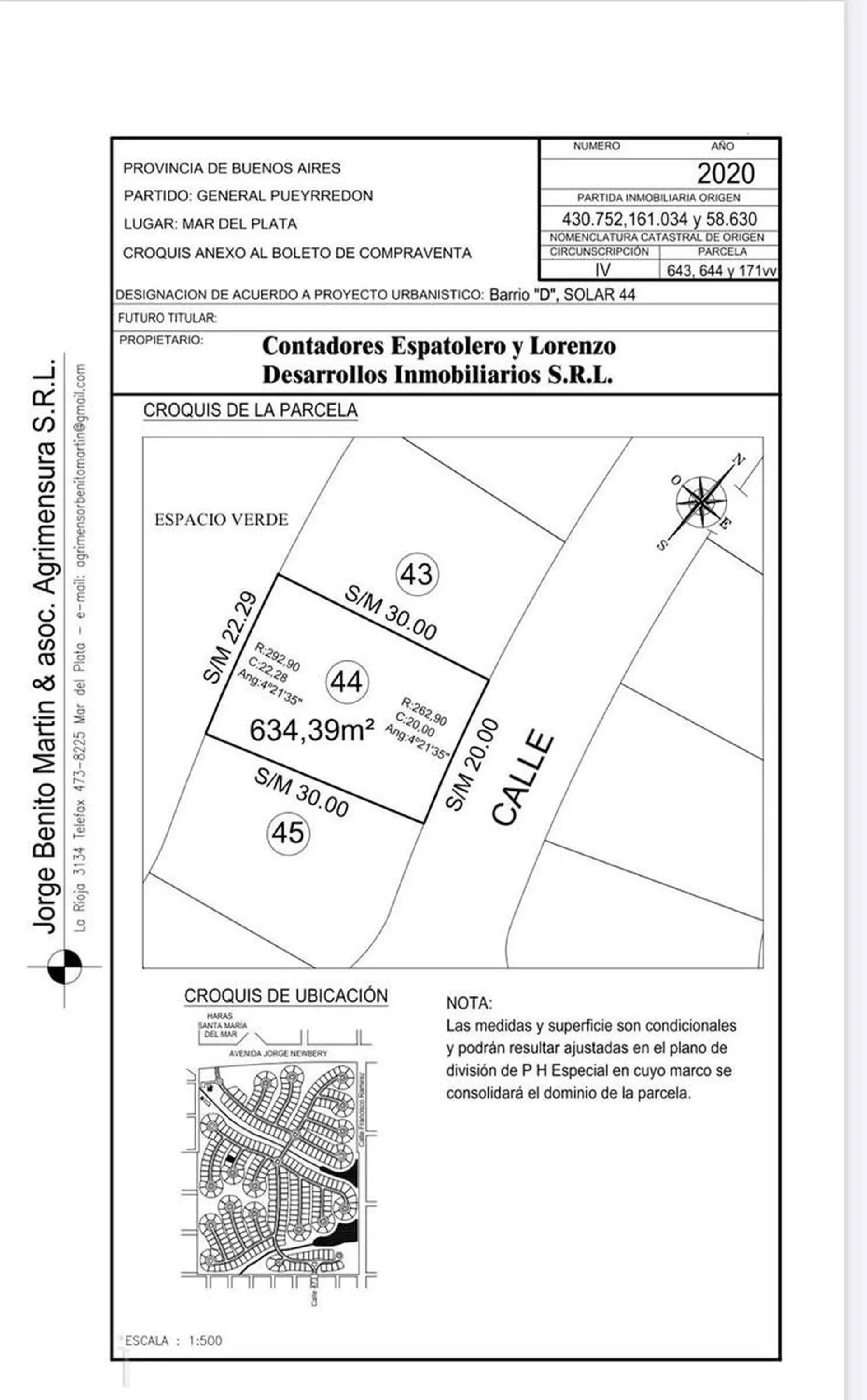 Terreno en Jorge Newbery
