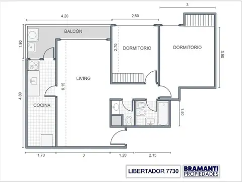 Departamento en Alquiler de 3 ambientes