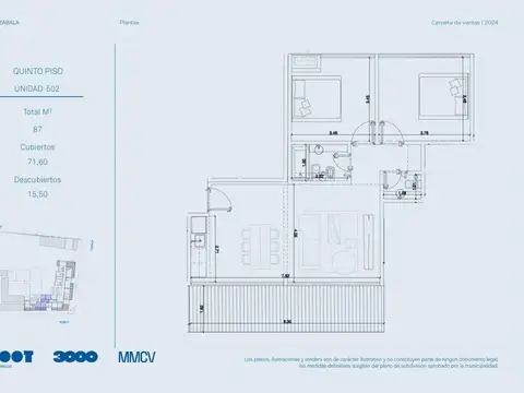 Zabala 3800, Piso 5°