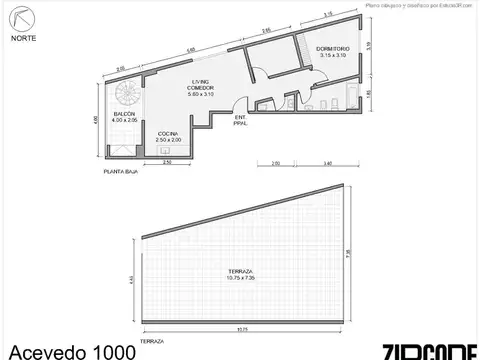 Departamento en Venta de 1 dormitorio