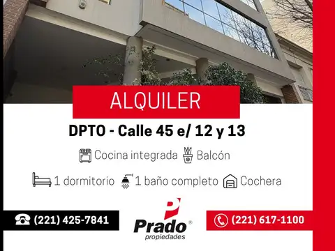 EXCELENTE DEPTO UN DORM - ZONA CENTRO