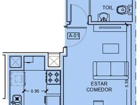 Departamento 4 ambientes con 2 baños