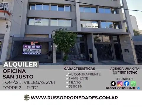 Alquiler De Oficina Monoambiente en San Justo