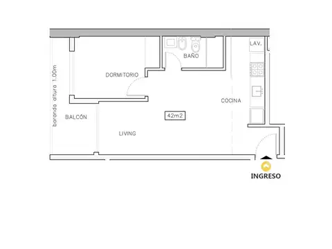 Venta / permuta - Departamento 1 dormitorio con balcón en barrio Agote, Rosario.