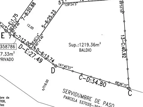 Terreno en Venta en Bialet Masse, USD 16.700
