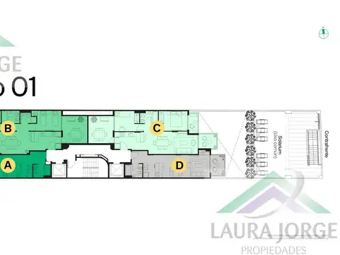 Departamento 3 ambientes con 2 baños