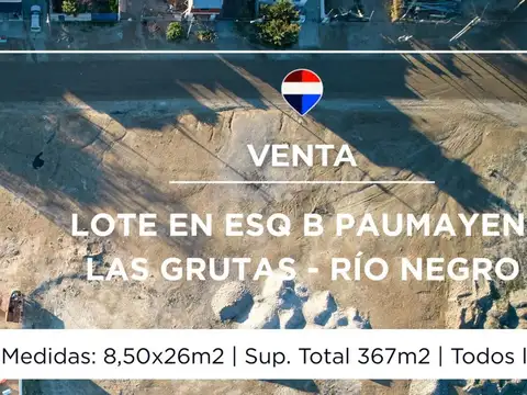 VENTA LOTE EN ESQUINA LAS GRUTAS
