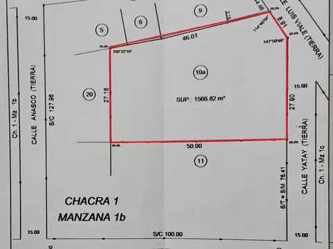 Terreno en Venta 50  mts Fondo