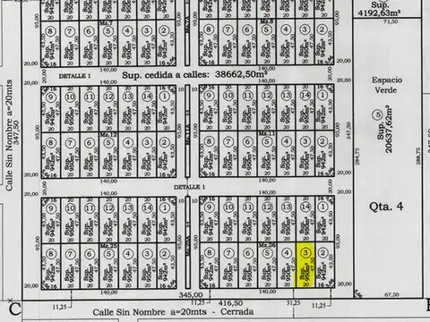 Terreno en Venta de 950,0 m2
