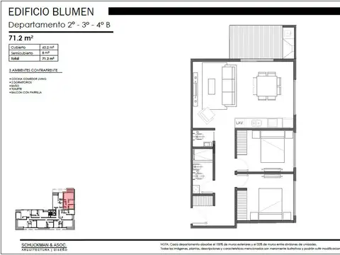 Departamento en Venta de 3 ambientes