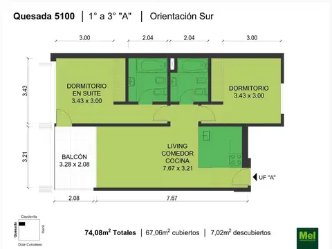 Departamento en Venta de 3 ambientes