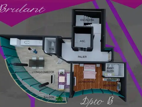 Departamento en Venta de 1 dormitorio