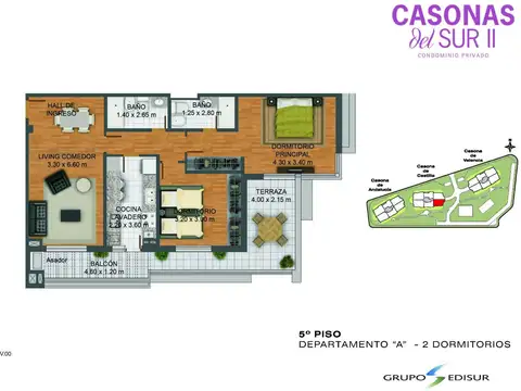 Departamento en Venta con 1 cocheras