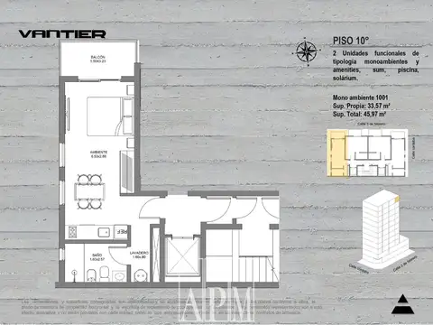 Departamento en Venta de Monoambiente