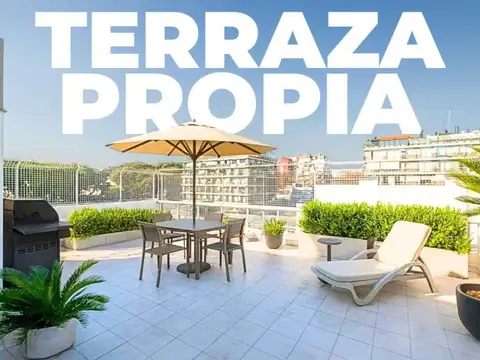 Departamento 2 ambientes c/ terraza propia y cochera. Palermo.
