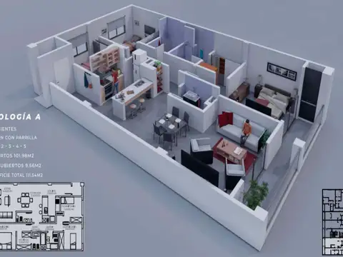 Departamento en Venta de 4 ambientes