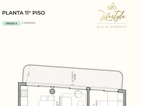 Departamento en Venta de 1 dormitorio