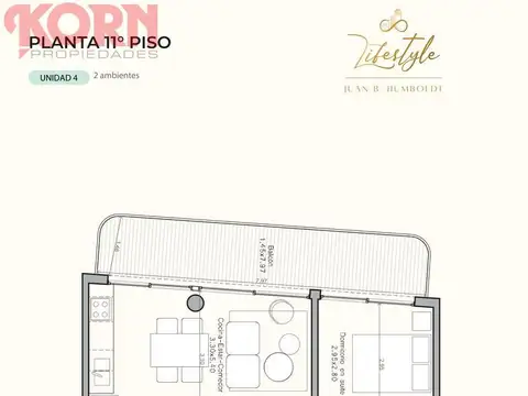 Departamento en Venta de 1 dormitorio