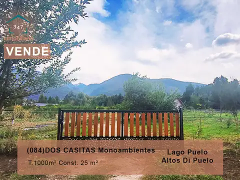 (084)LAGO PUELO,  DOS CASITAS Monoambiente a estrenar con terreno de 1.000mts2 en Altos Di Puel...