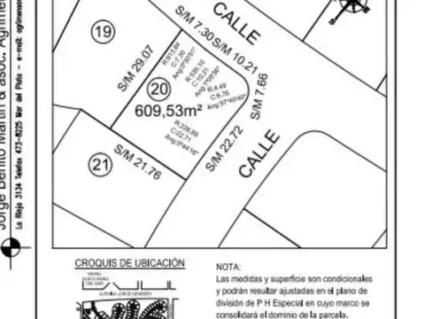 Terreno en Venta de 607,0 m2