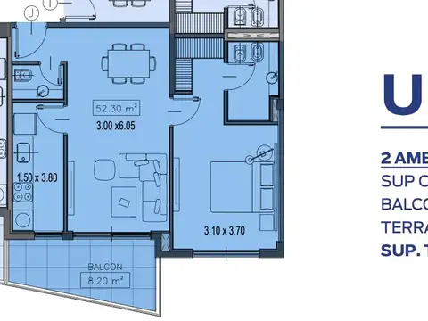 Departamento en Venta con 1 cocheras