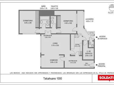 Departamento 4 ambientes con 1 baño