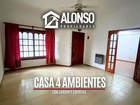 Casa 4 Amb con Jardín y Garage en ALQUILER, Lanus Oeste