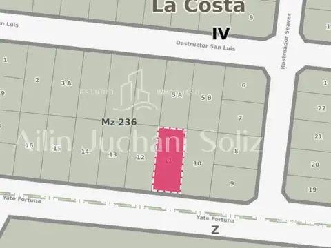 Terreno en Venta de 539,0 m2