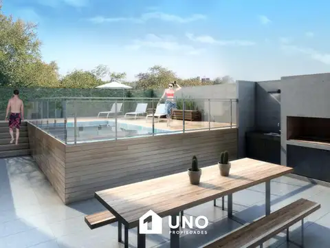 Departamento 2 ambientes con 1 baño