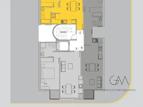 Departamento 2 ambientes con 1 baño