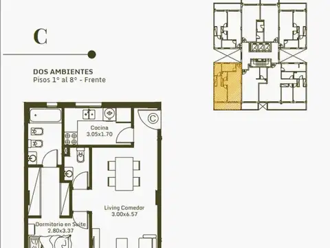 Departamento en Venta de 2 dormitorios